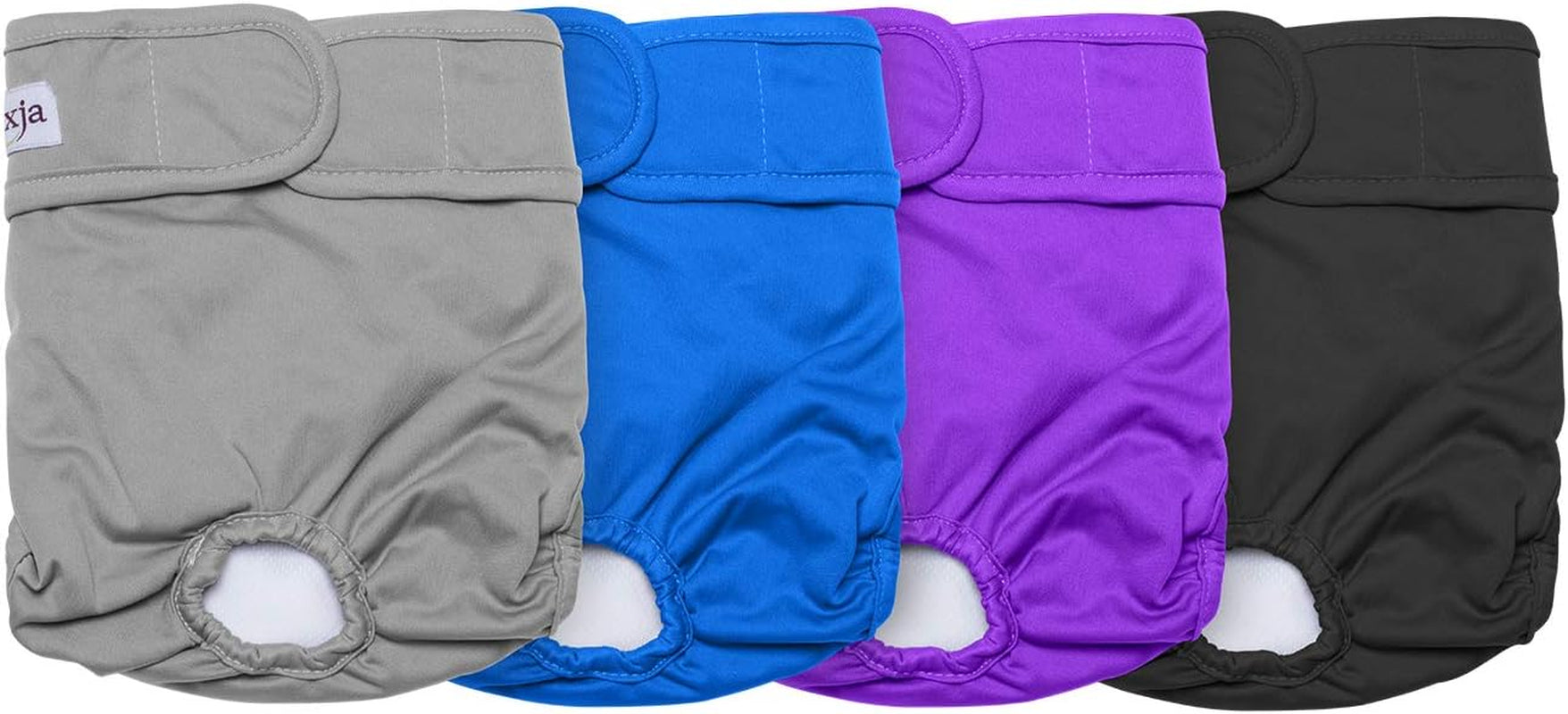 Reusable Female Dog Diapers (Pack of 4), Washable Wraps for Female Dog (Medium, Gray+Purple+Black+Blue)