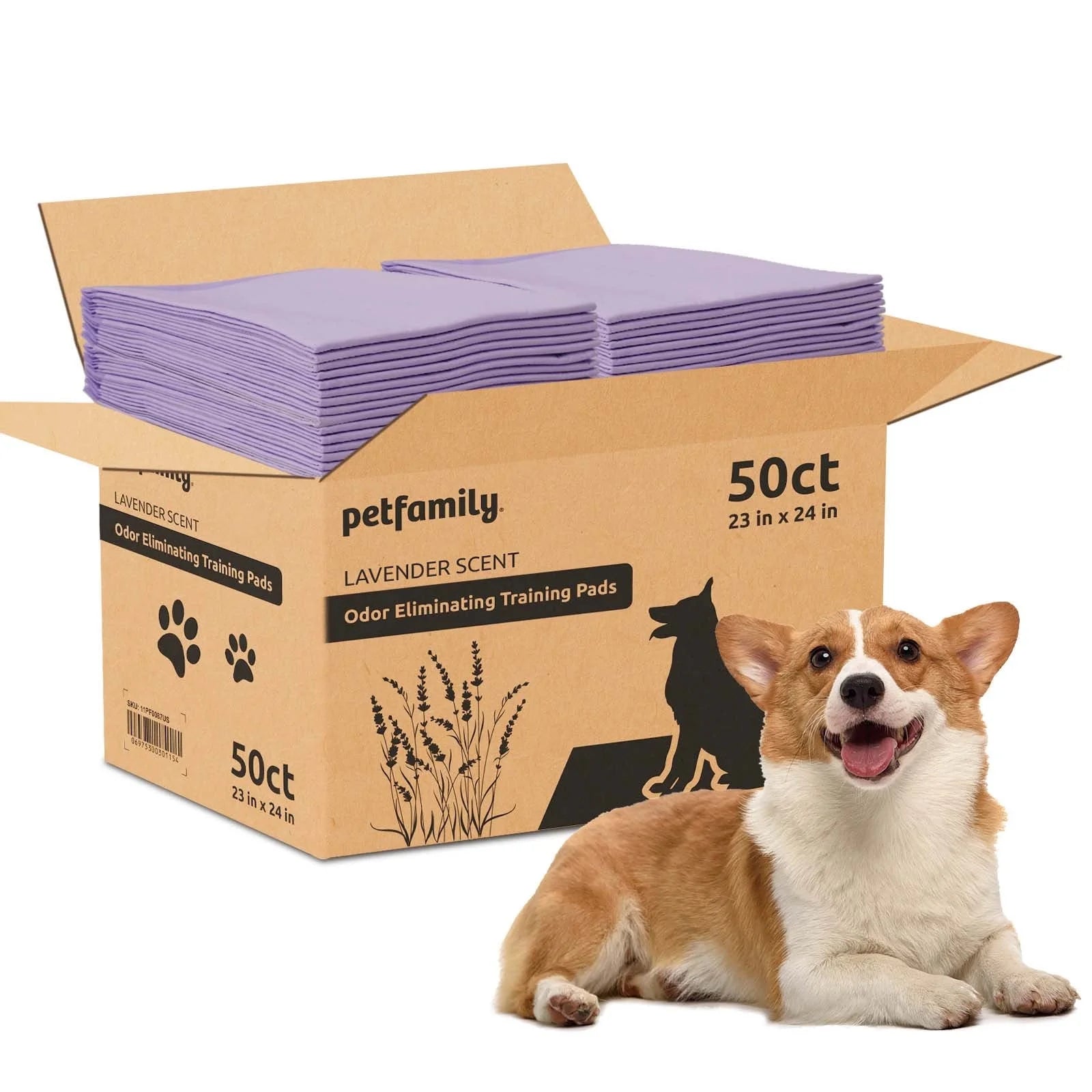 Dog Training Pads, Puppy Pads, Super Absorbent, Lavender Scent, 23 in X 24 In, 50 Count