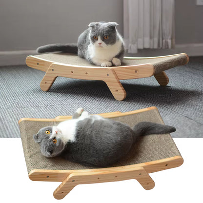 Wooden Cat Scratcher Scraper Detachable Lounge Bed 3 in 1 Scratching Post for Cats Training Grinding Claw Toys Cat Scratch Board