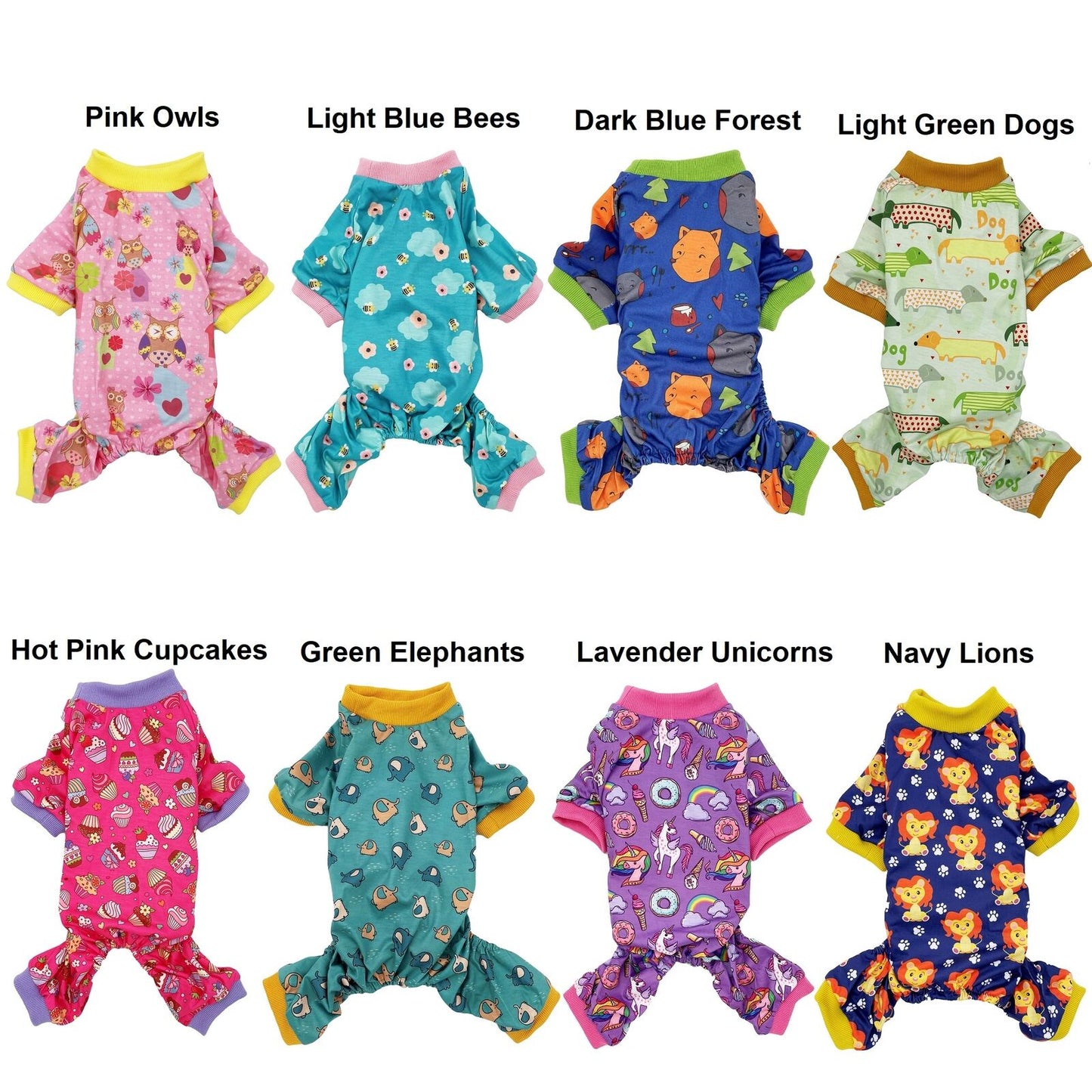 COTTON Blend Dog Pajamas Jumpsuit Soft Cute Pet Clothes Small Medium Pet XXS - L