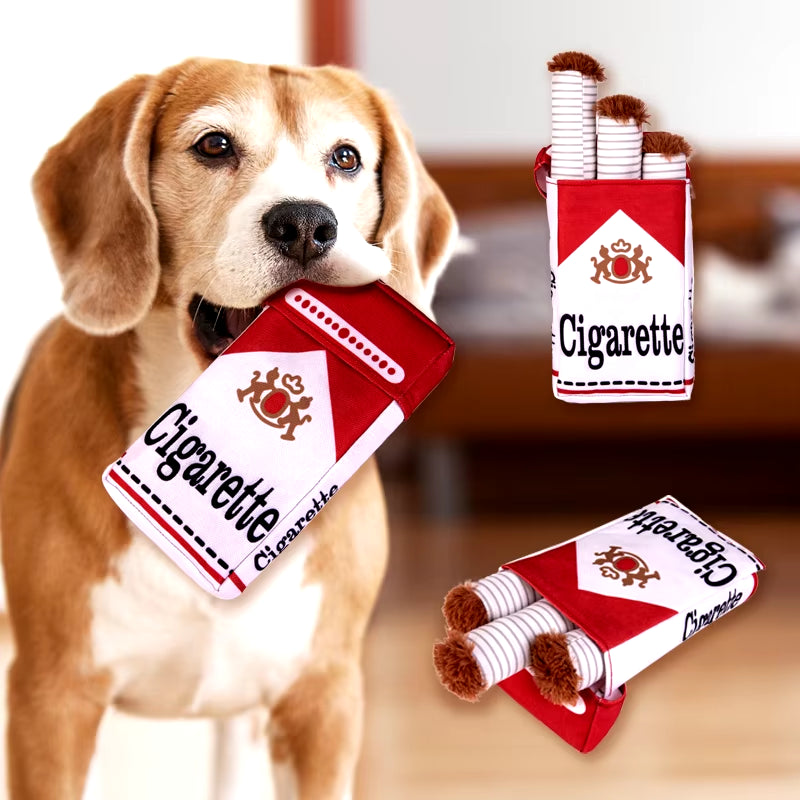 Creative Cigarette Chewing and Grinding Toy with Squeaking Sound, Big Brother Smoking, Give Your Dog a "One"!!!