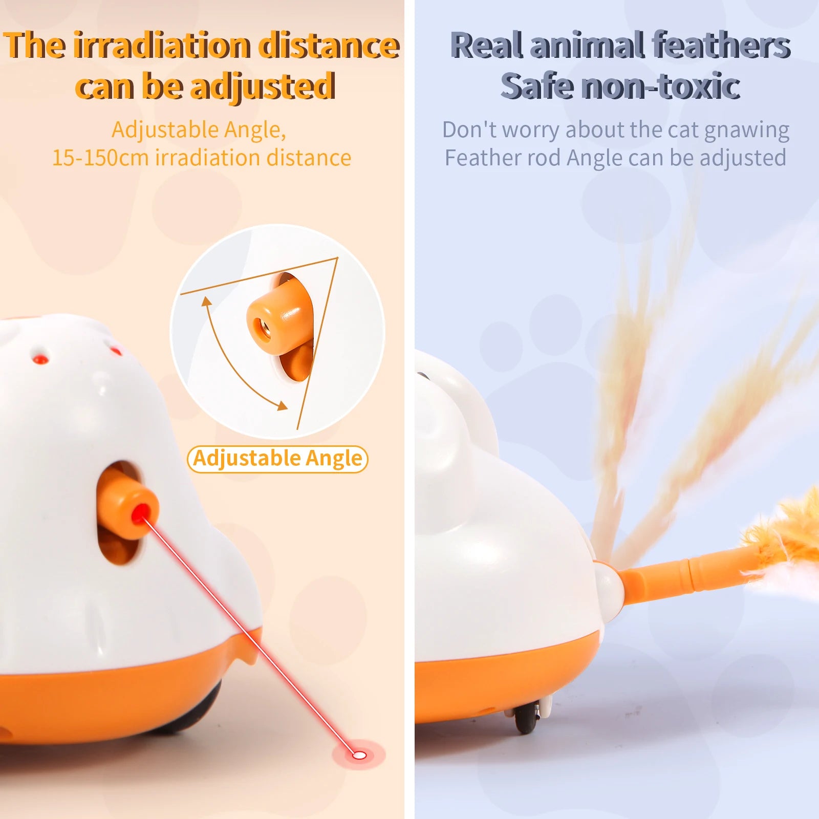 Automatic Sensor Cat Toys Interactive Smart Robotic Electronic Feather Teaser Self-Playing USB Rechargeable Kitten Toys for Pets