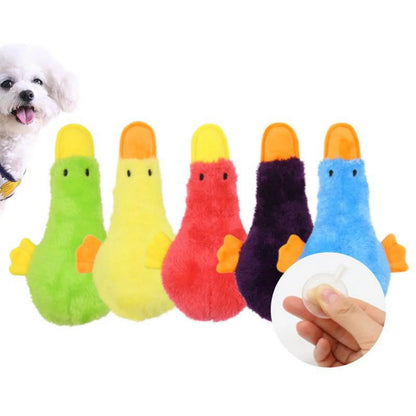 Dog Plush Squeak Toys Stuffed Puppy Chew Toy Pet Supplies Duck-Shape Toy