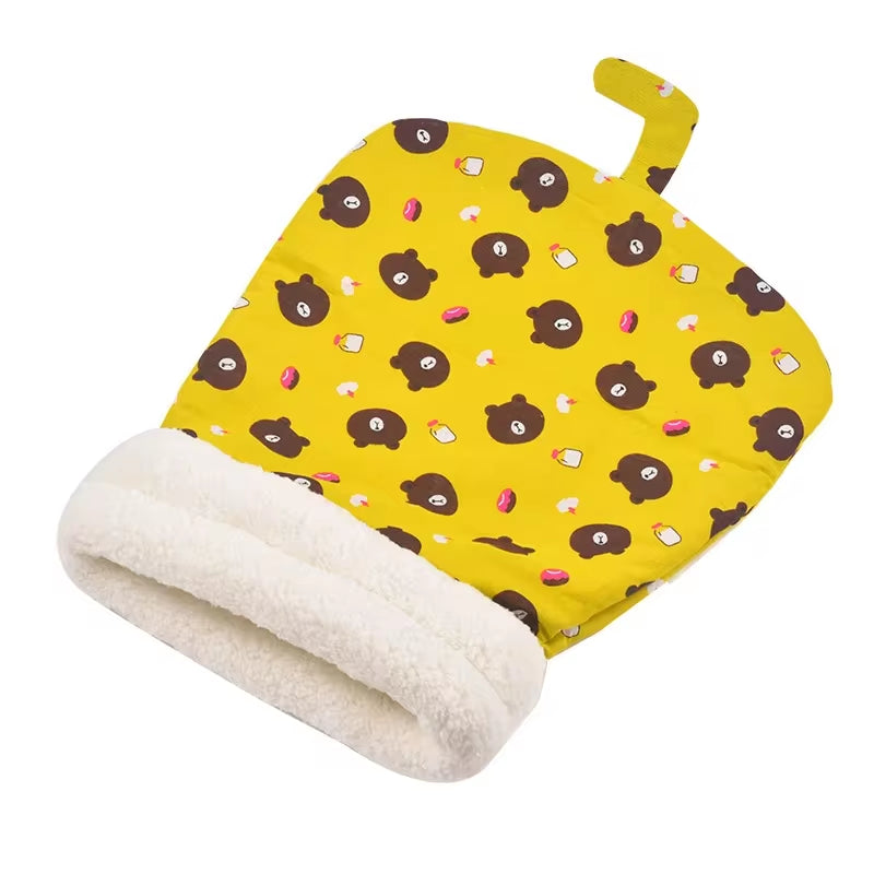 Cat Sleeping Bag Soft Cuddly Fluffy Feel Thickened Pet Pocket Type Quilt Bed Kitten Puppy Soft Comfortable Nest Pet Supplies