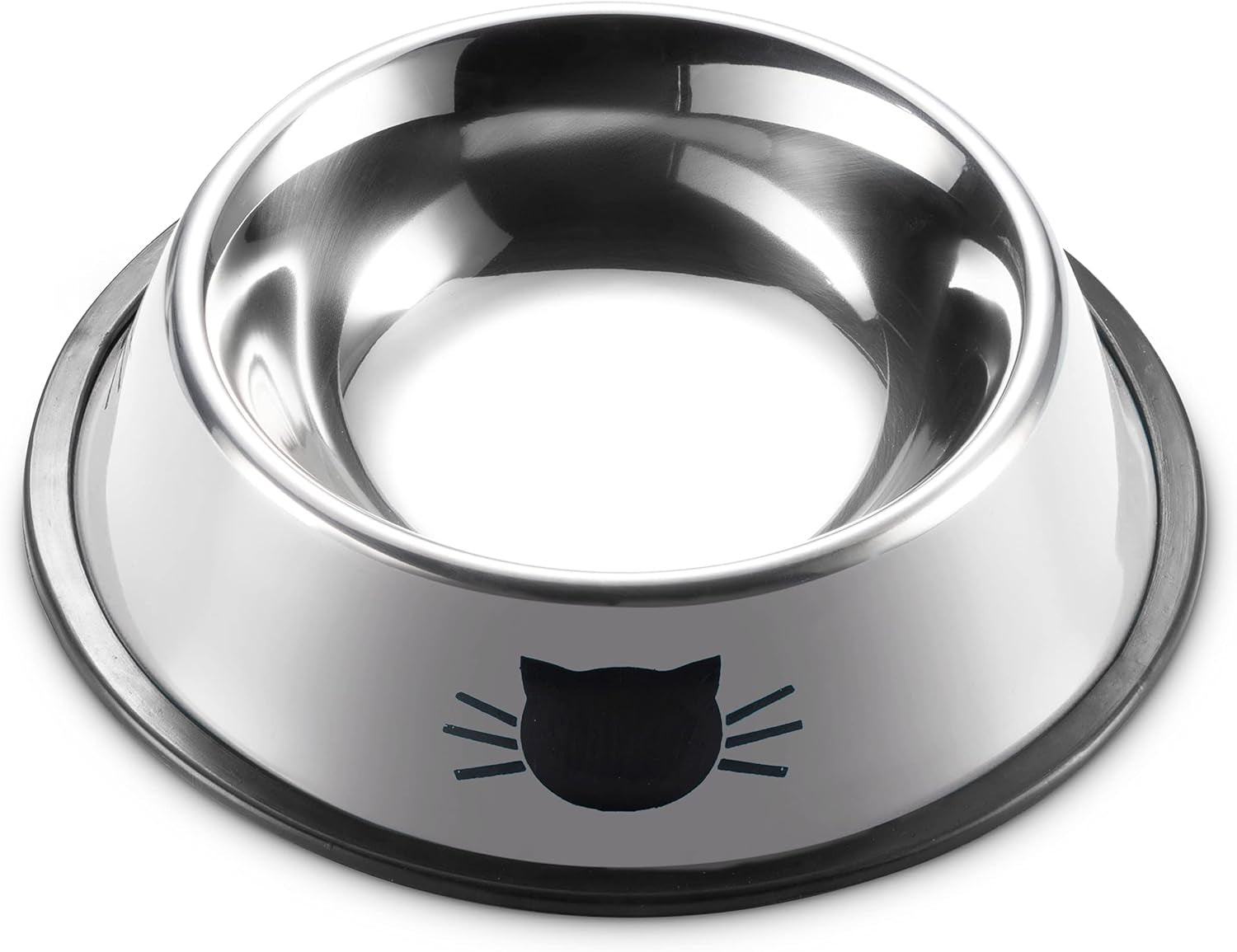 Pet Bowl Set for Cats and Kittens - Stainless Steel Feeder Bowls with a Nonslip Base - Food and Water Dishes That Are Easy to Clean - 3-Pack