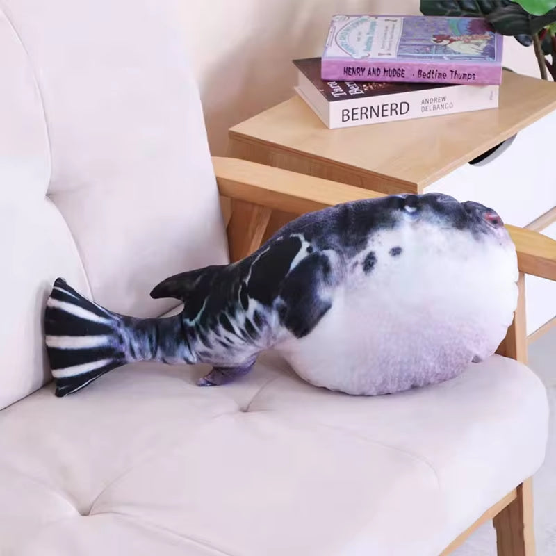 Pet Plush Cat Catnip Toy Teeth Teasing Cat Toy Simulated Fish Cat Fish Throw Pillow