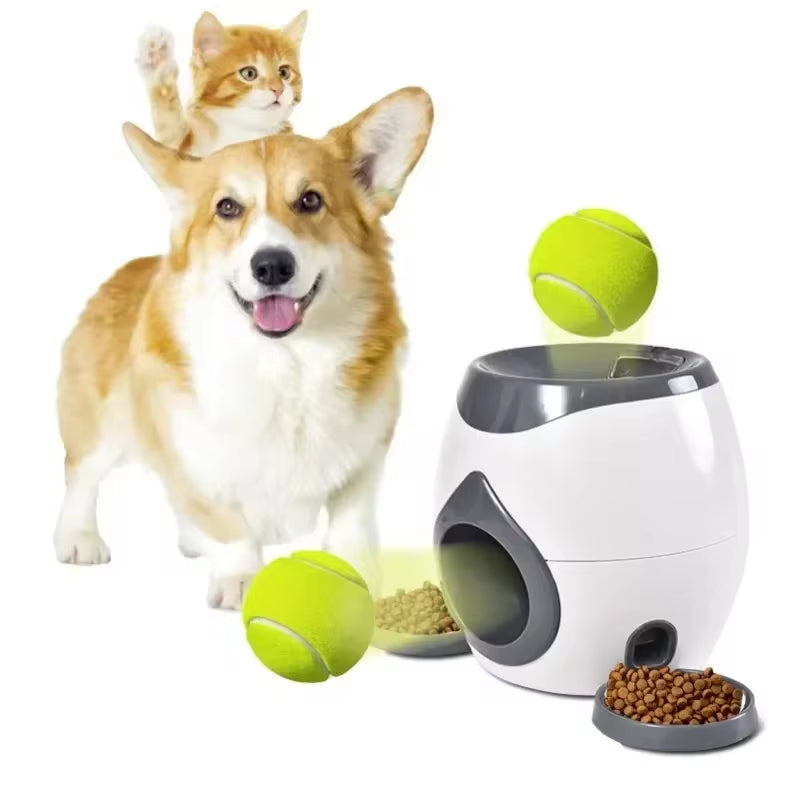 Automatic Ball Launcher for Dog Toy, Interactive Tennis Ball Launcher Machine for Medium Dogs, Interactive Training Smart Feeder