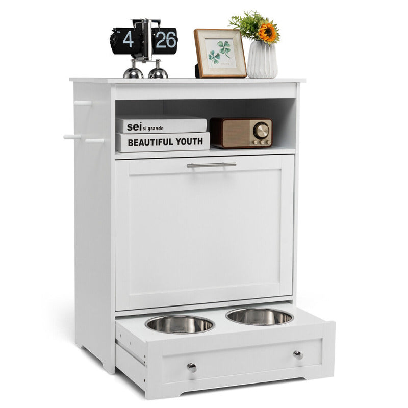 Pet Feeder Station with Stainless Steel Bowl