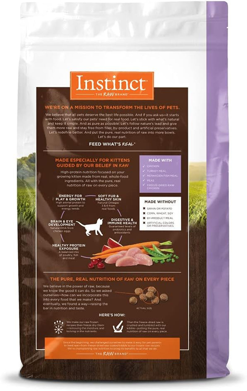 Original Kitten Dry Cat Food, Raw Coated Kibble, High Protein, Grain Free Recipe - Real Chicken, 4.5 Lb. Bag