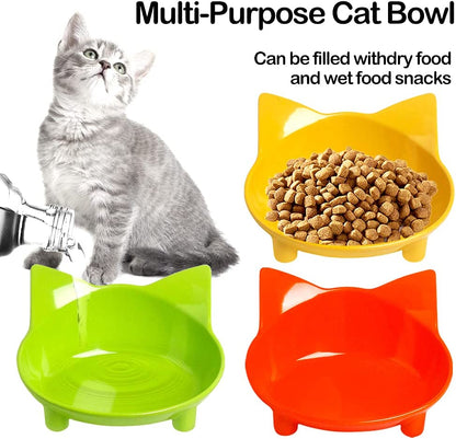 Cat Bowl – Non-Slip, Wide & Shallow Cat Food Bowls (3 Pack) for Whisker Fatigue Relief, Also for Puppies & Rabbits