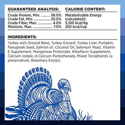 Rawbble Freeze Dried Dog Food, Turkey Recipe, 26 Oz - 96% Meat and Organs, No Fillers - Pantry-Friendly Raw Dog Food for Meal, Treat or Food Topper - USA Made in Small Batches