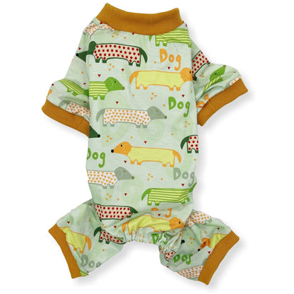 COTTON Blend Dog Pajamas Jumpsuit Soft Cute Pet Clothes Small Medium Pet XXS - L