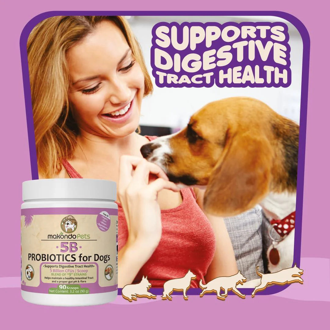 Probiotics for Dogs Puppies Extra Strength 9 Species 5 Billion CFU per Scoop Of