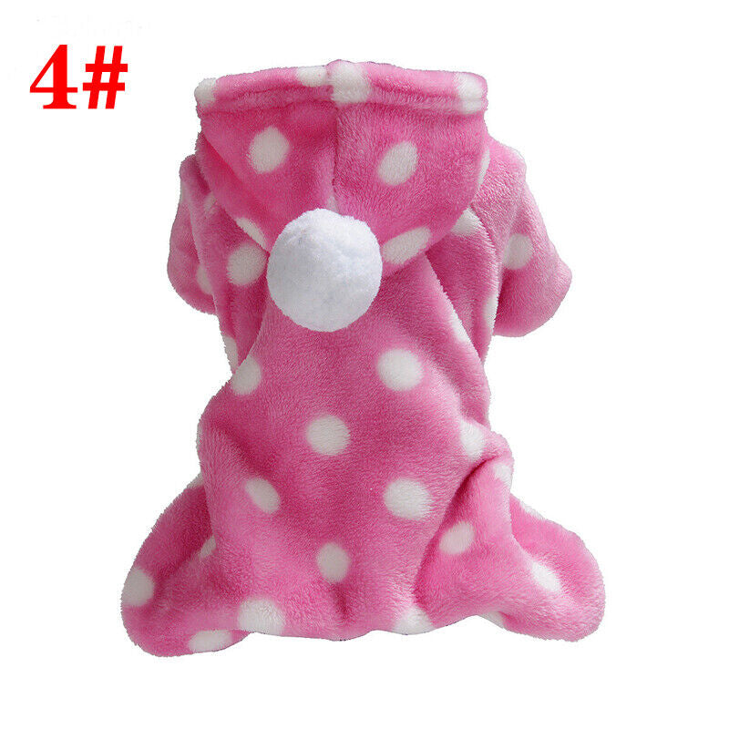 Pet Soft Plush Fleece Winter Small Dog Clothes Jumpsuit Hoodie Puppy Warm Coat