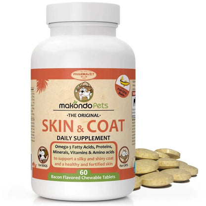 Skin and Coat Supplement with Fish Oil and Omega 3 for Dogs and Cats Dog Itch