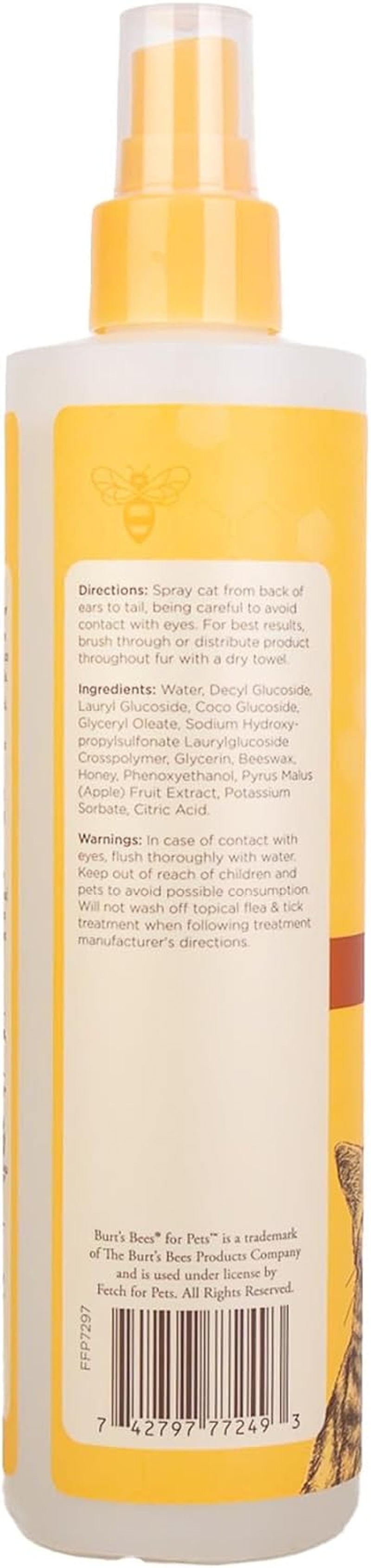 Waterless Cat Grooming Spray with Shea Butter and Honey, 2Pk, 99.3% Natural Origin Formulas, Cat Grooming Spray, Cat Spray for Grooming, Cat Grooming Supplies, 2Pk, 10Oz