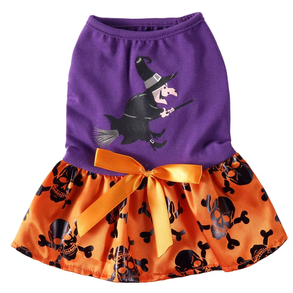 Funny Halloween Pet Cat Dresses for Small Dog Clothing Cosplay Cat Costume Christmas Dress up Skirt Dog Dress Puppy Chihuahua