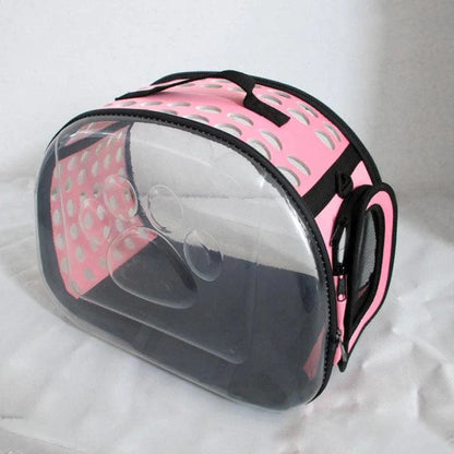 Transparent Foldable Outdoor Pet Travel Carrier Bag for Dog Cat Crossbody Portable Breathable Collapsible Travel Cat Carrier Bag