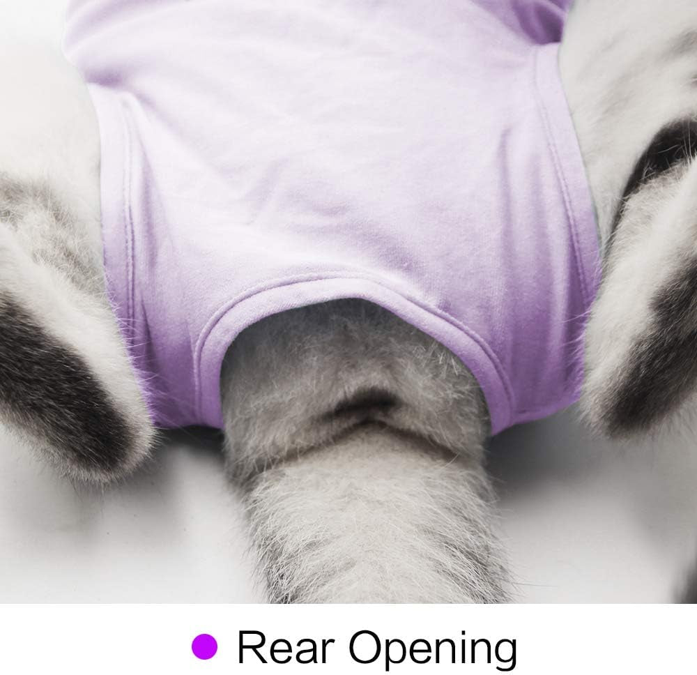 Cat Surgery Recovery Suit for Surgical Abdominal Wounds Home Indoor Pet Clothing E-Collar Alternative for Cats after Surgery Pajama Suit