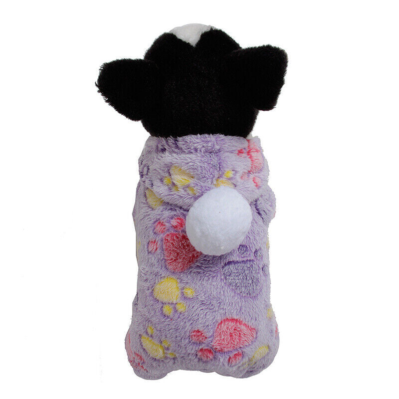 Pet Soft Plush Fleece Winter Small Dog Clothes Jumpsuit Hoodie Puppy Warm Coat