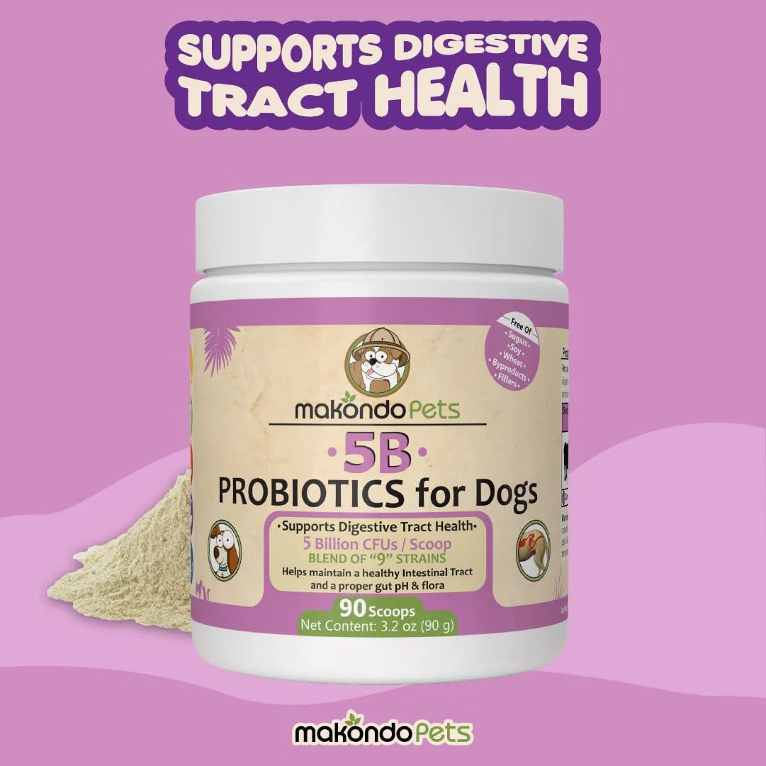 Probiotics for Dogs Puppies Extra Strength 9 Species 5 Billion CFU per Scoop Of