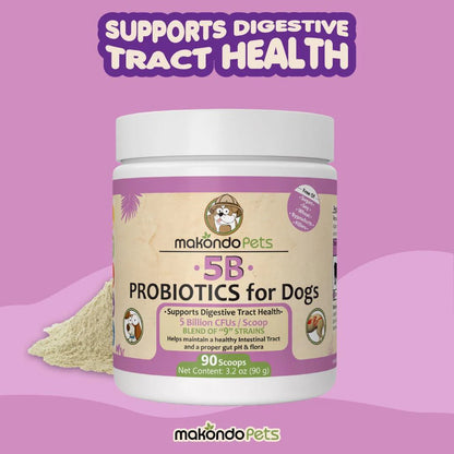 Probiotics for Dogs Puppies Extra Strength 9 Species 5 Billion CFU per Scoop Of