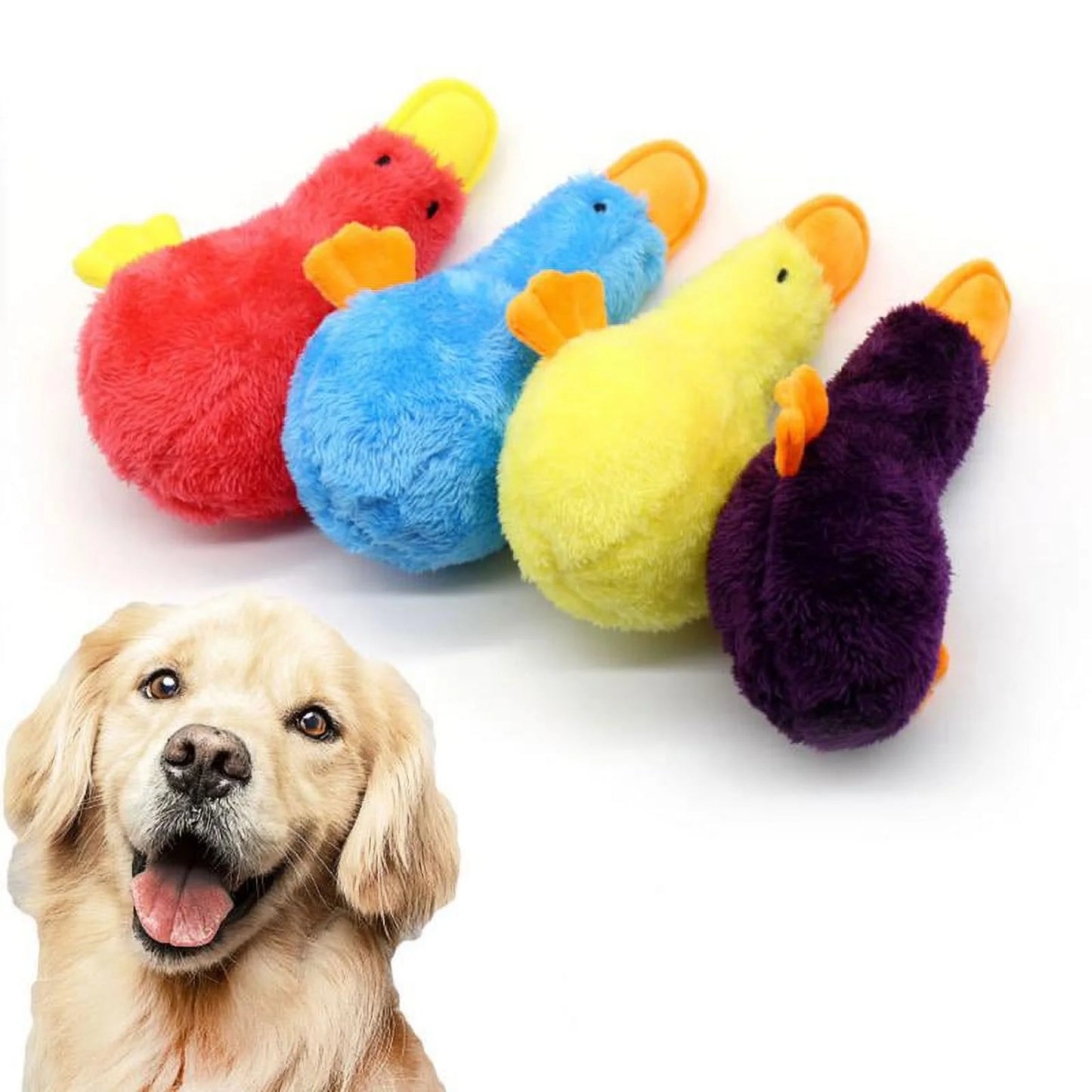 Dog Plush Squeak Toys Stuffed Puppy Chew Toy Pet Supplies Duck-Shape Toy