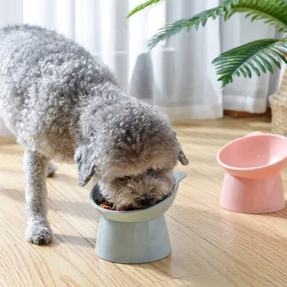 New Cat Bowl High Foot Dog Bowl 45°Neck Protector Cat Pet Food Water Bowls Pet Feeding Cup Pet Feeder