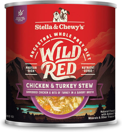 Wild Red Wet Dog Food Chicken & Turkey Stew High Protein Recipe, 10 Ounce (Pack of 6)