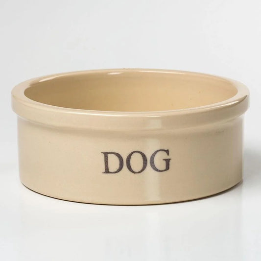 Dog Food Crock Bowl Feeder Dish Labeled Dog Bristol 7 In