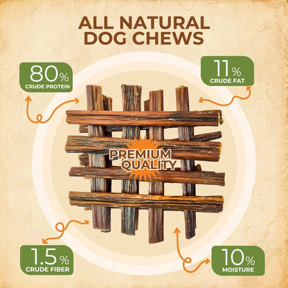 Gullet Sticks 100% Natural Beef Esophagus Dog Chews 6 in 24 Count Premium Dog