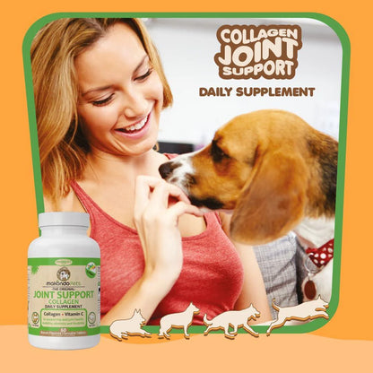 Collagen for Dogs and Cats Joint Supplement with Vitamin C 60 Pills Support