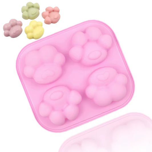 Dog Paw Bone Mold Pet Frozen Treats Silicone Mould Puppy Cat Print Treat Moldes De Silicona Baking Accessories Cupcake Topper