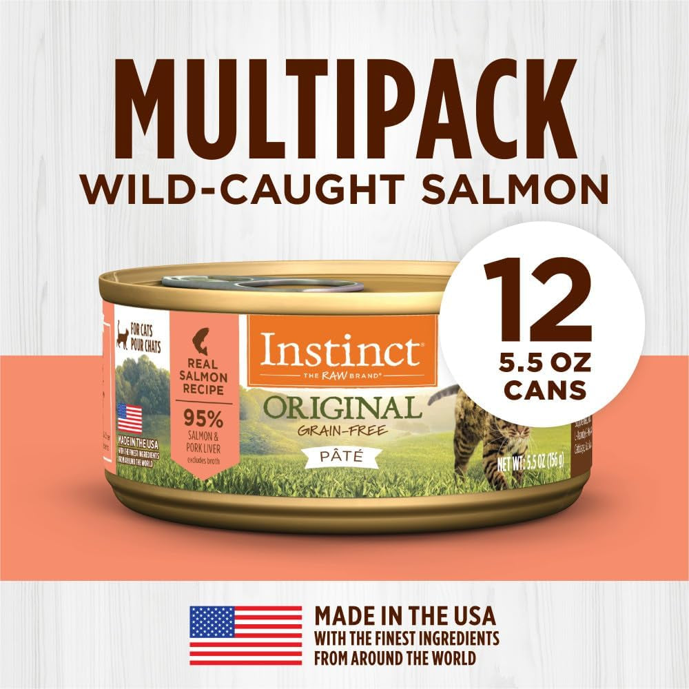 Original Grain Free Real Salmon Recipe Natural Wet Canned Cat Food by , 5.5 Oz. Cans (Case of 12)