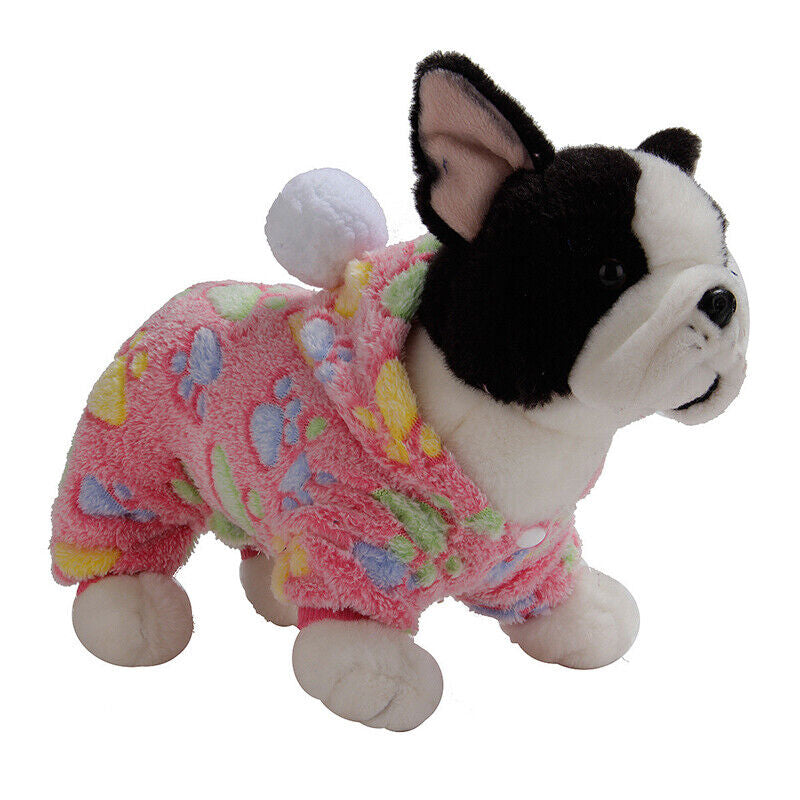 Pet Soft Plush Fleece Winter Small Dog Clothes Jumpsuit Hoodie Puppy Warm Coat