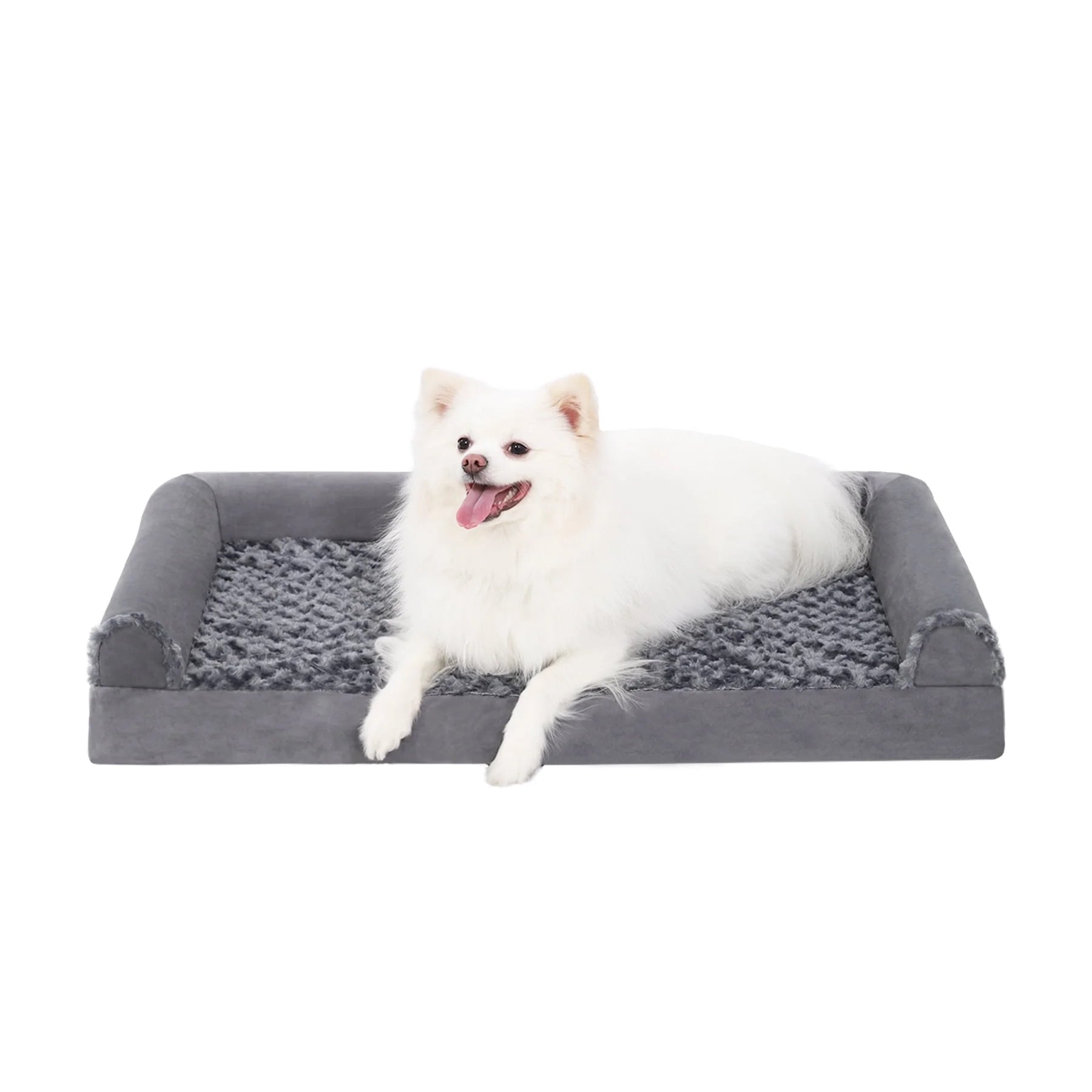 Orthopedic Headrest Dog Bed, 29" Waterproof Washable Cover Dog Beds with Memory Foam