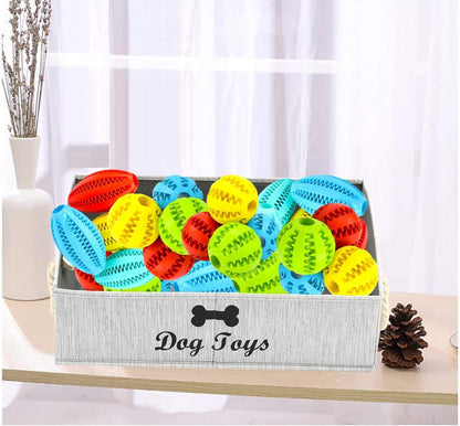 Large Dog Toy Bin Puppy Shallow Toy Baskets Dog Toy Storage Perfect for Living Room Playroom Closet Home Organization - Grey