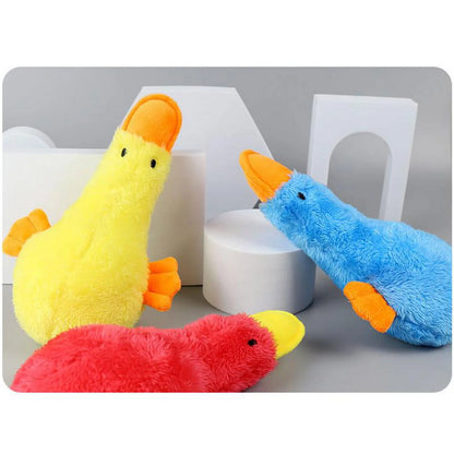 Dog Plush Squeak Toys Stuffed Puppy Chew Toy Pet Supplies Duck-Shape Toy