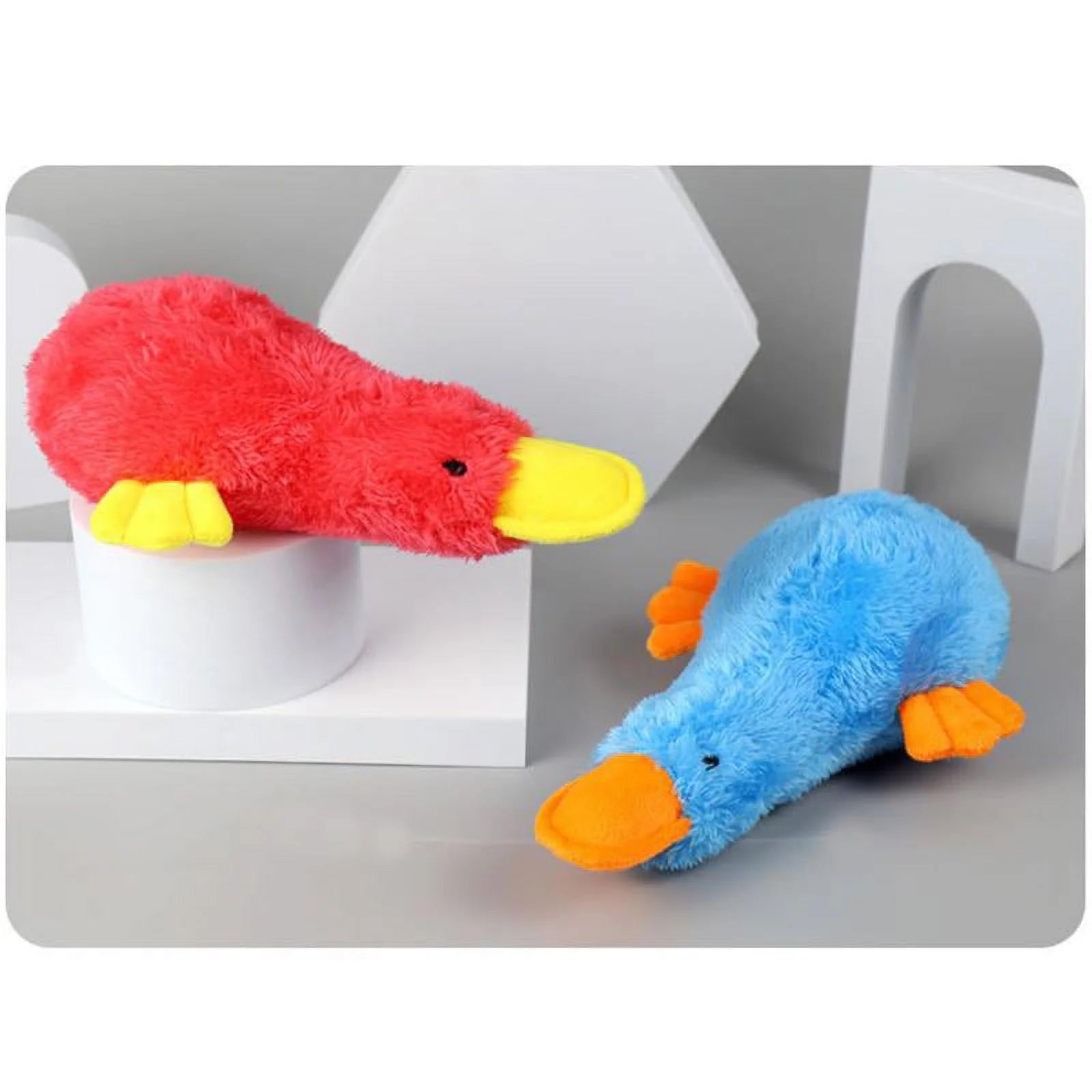 Dog Plush Squeak Toys Stuffed Puppy Chew Toy Pet Supplies Duck-Shape Toy