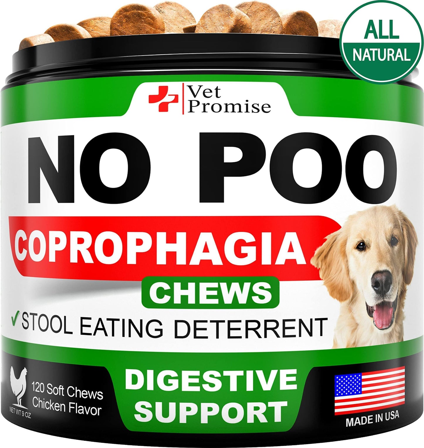 No Poo Chews Coprophagia Stool Eating Deterrent for Dogs 120 Soft Treats