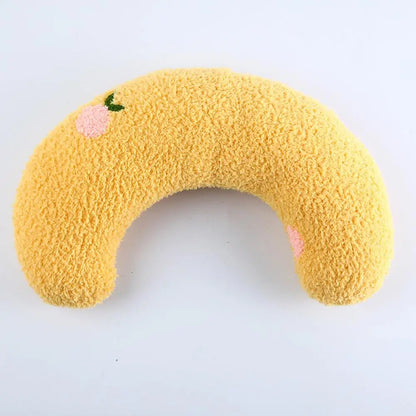 Pet Sleeping Pillow Ultra Soft Fluffy U-Shape Design Rabbit Dog Cat Bed Pillow Calming Toy Pet Supplies for Joint Relief