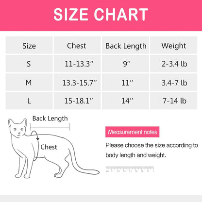 Cat Surgery Recovery Suit for Surgical Abdominal Wounds Home Indoor Pet Clothing E-Collar Alternative for Cats after Surgery Pajama Suit