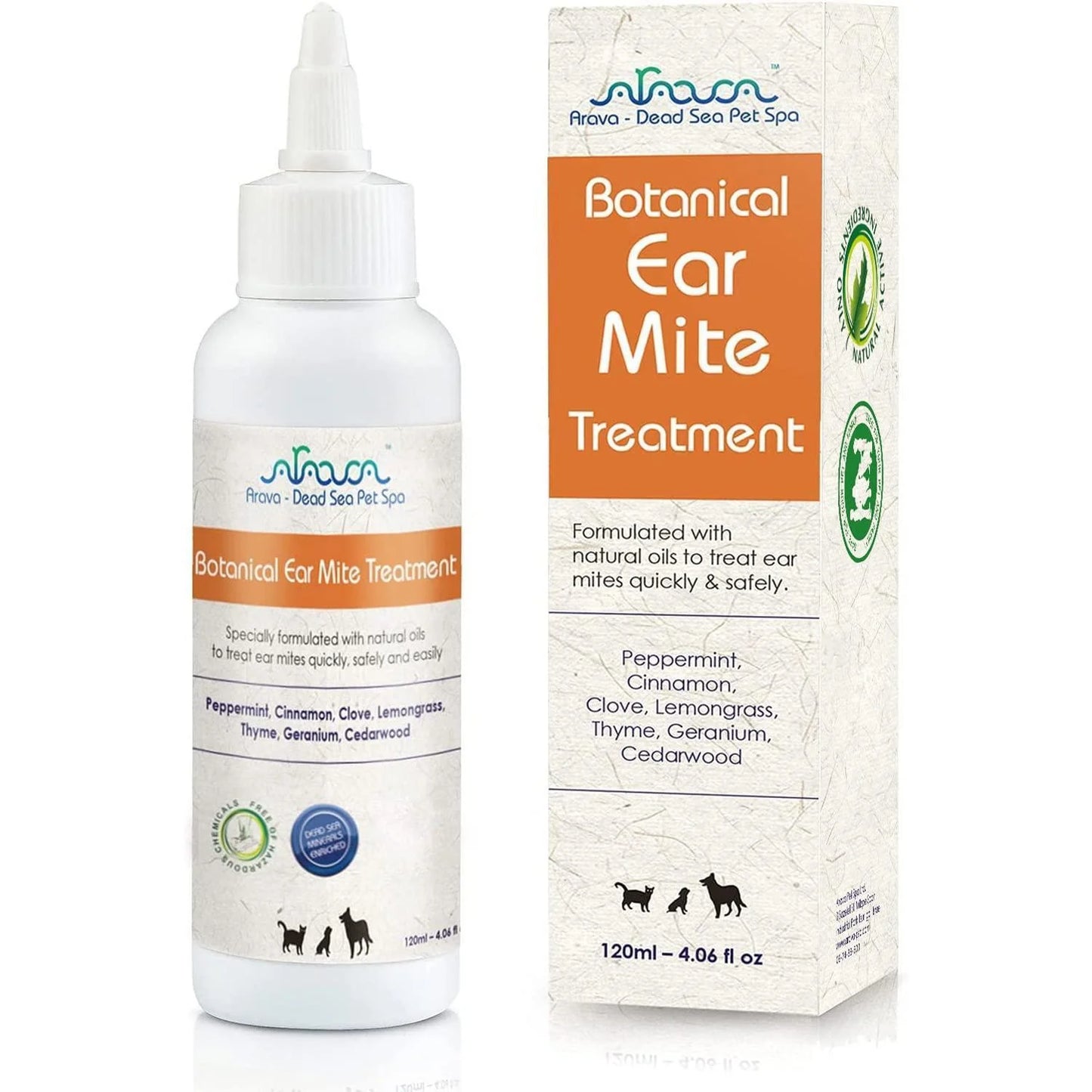 Natural Ear Mite Treatment for Dogs & Cats Pet Ear Mites Infection Cleaner