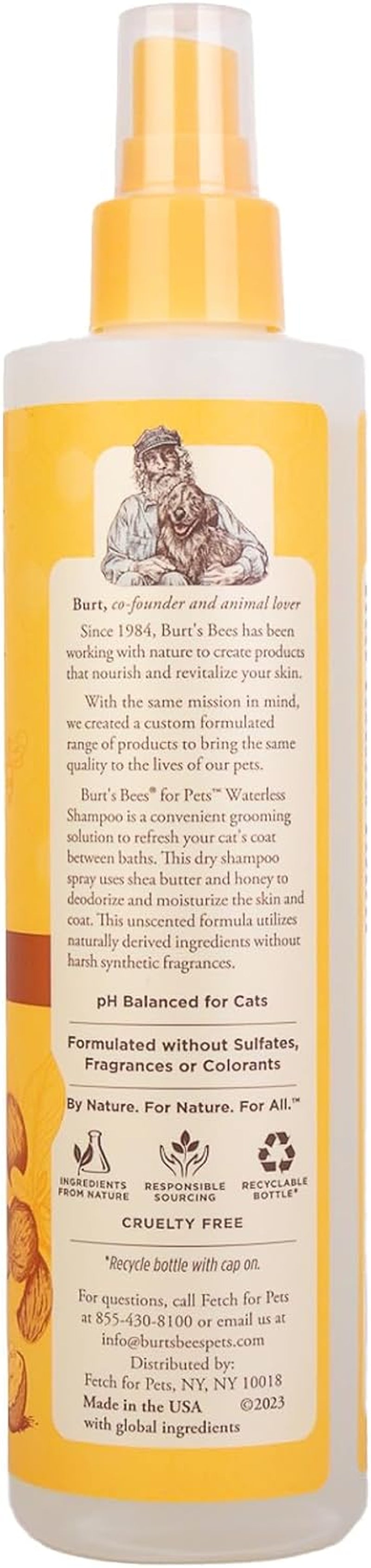 Waterless Cat Grooming Spray with Shea Butter and Honey, 2Pk, 99.3% Natural Origin Formulas, Cat Grooming Spray, Cat Spray for Grooming, Cat Grooming Supplies, 2Pk, 10Oz