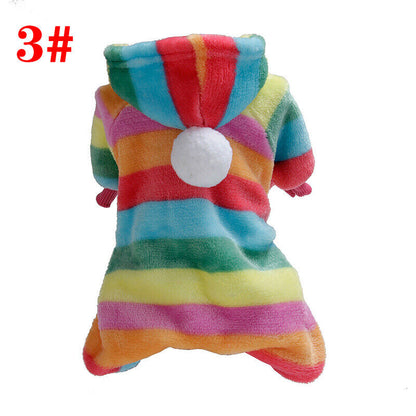 Pet Soft Plush Fleece Winter Small Dog Clothes Jumpsuit Hoodie Puppy Warm Coat