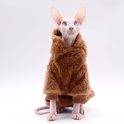 DUOMASUMI Winter Sweater for Sphynx Cat Clothes Fashion Soft Cat Clothing Comfort Thickened Hairless Cat Outfits