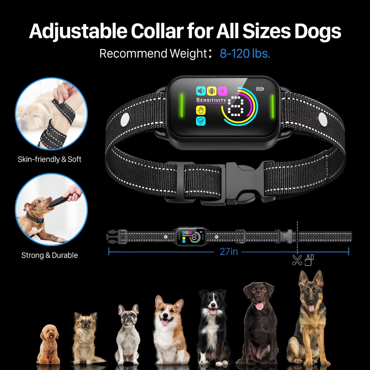 Anti Bark Training Collar for Dog Antiladridos Barking Electric Sheet Stuff Accsesories Pet Stopper Waterproof Vibrator Supplies