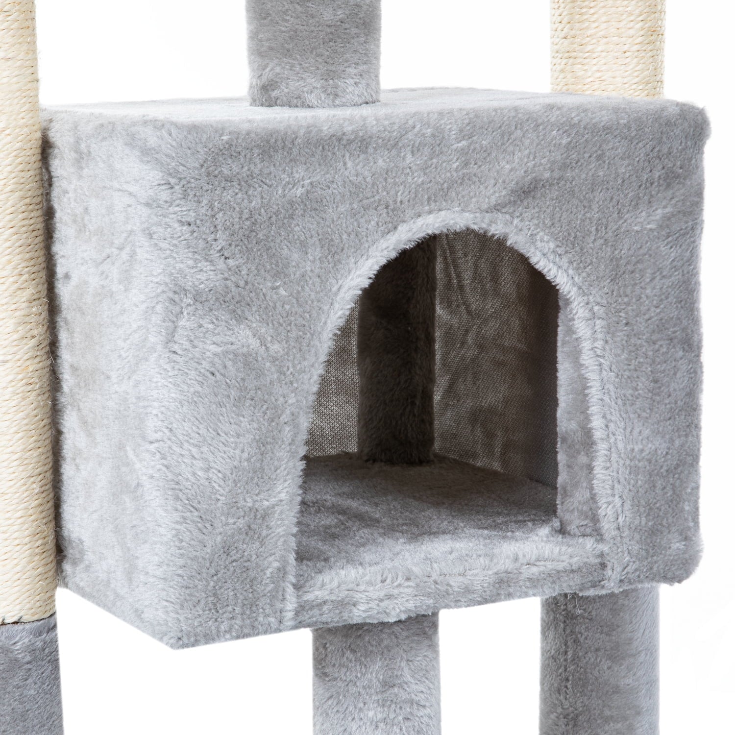 29" Cat Tree Tower for Indoor Cats Cat Condo with Sisal Scratching Posts, Plush Perch, Cat Bed Furniture, Gray