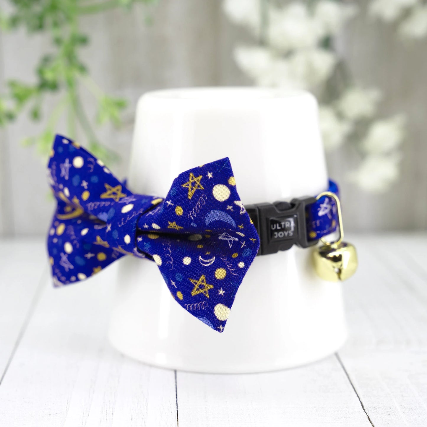 Breakaway Cat Collar with Bell, Moon Stars Cat Collar Breakaway, Small Collar - Mystery Twilight Midnight Moon Light | Cat Kitten Small Dog