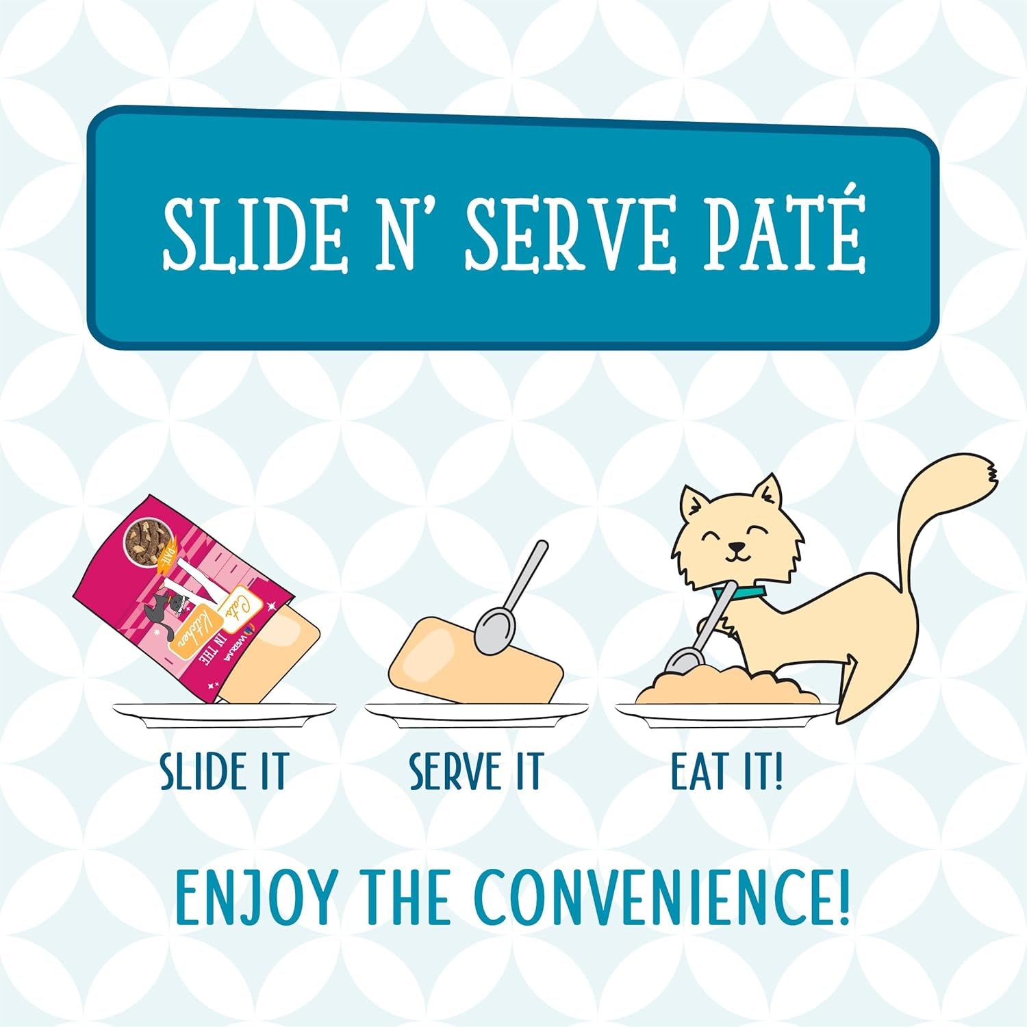 Cats in the Kitchen Slide N' Serve Grain-Free Natural Wet Pate Cat Food Pouches, Cattyshack, 3Oz Pouch (Pack of 12)